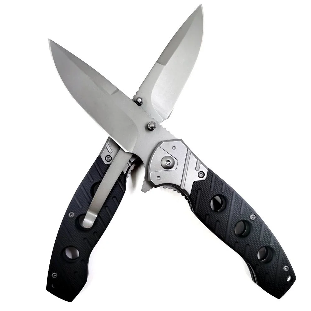 Pk-130bg 8cr14 Stainless Steel Titanium Coated Liner Lock Blade Camping Outdoor Folding EDC Pocket Knife