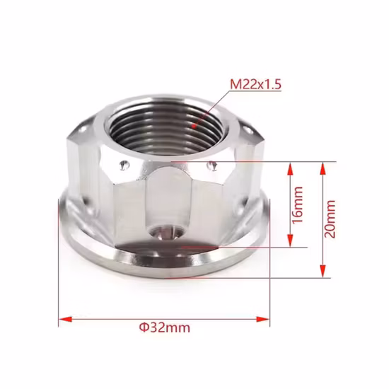 Dado in titanio con flangia esagonale colorata